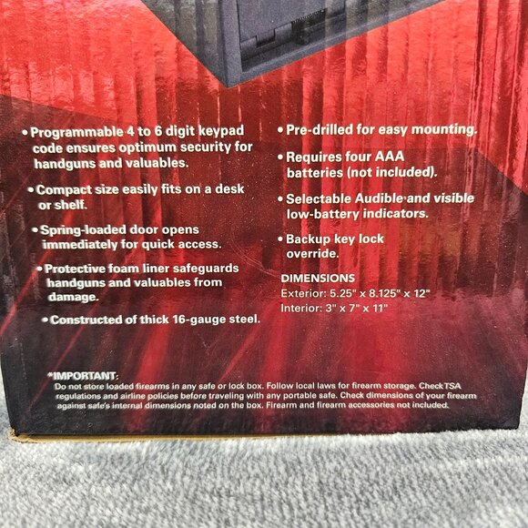 Hornady One Gun Keypad Vault Safe programmable keypad 16 gauge Steel 95433 - Picture 5 of 9